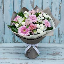 Букет цветов из:  Герберы, Альстромерии и Хризантемы #REPLACE_PRED# Качуге