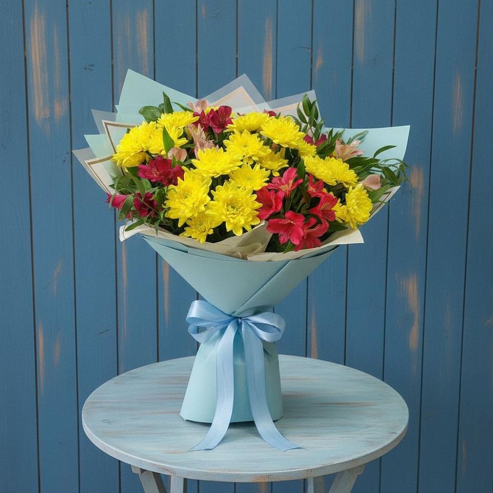 Букет цветов из: Альстромерии и Хризантемы в Качуге