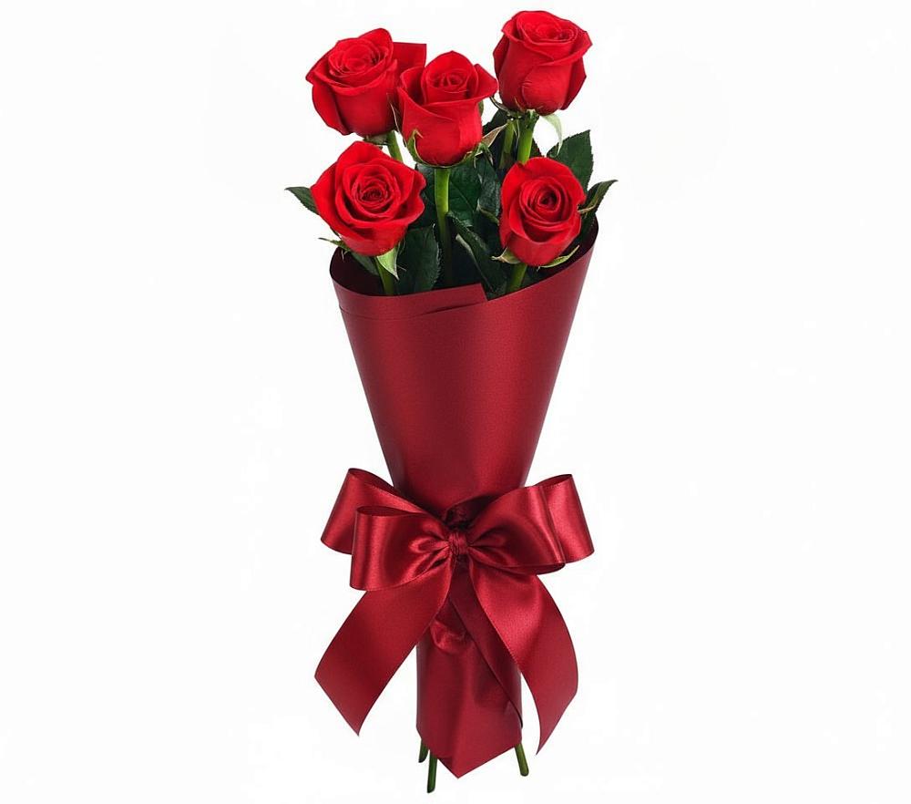 Букет 5 Красных роз Эдлесс Лав в Качуге