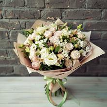 Букет цветов из:  Альстромерии, Розы и Хризантемы #REPLACE_PRED# Качуге