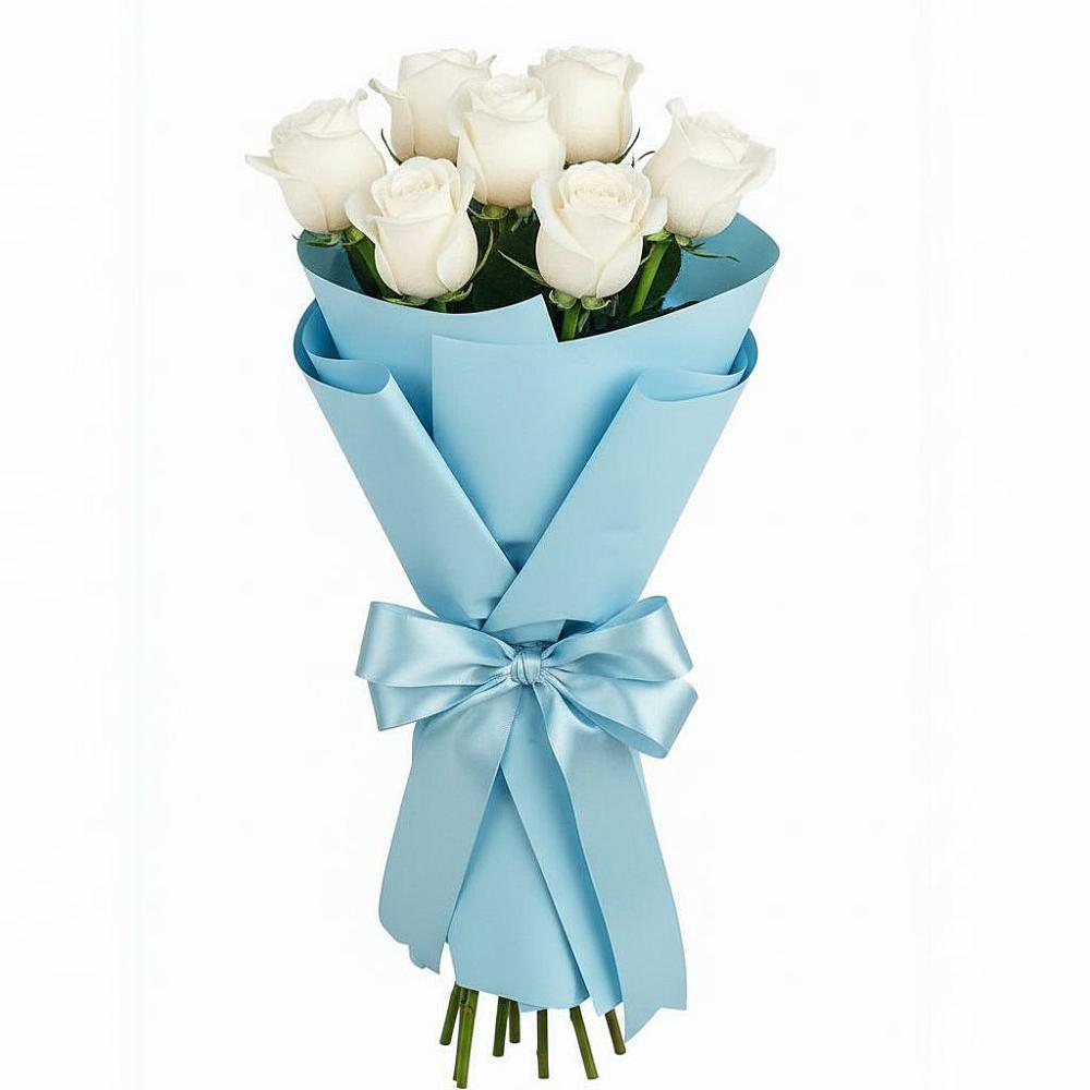 Букет 7 белых роз Проуд в Качуге