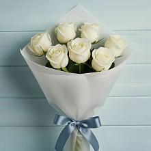Букет 7 Белых роз Эдлесс Лав в Качуге