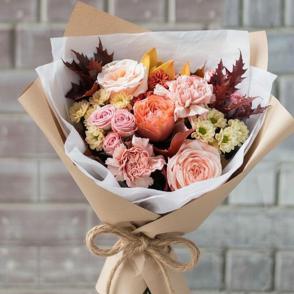 Букет цветов из: Гвоздики, Хризантемы и Розы в Качуге