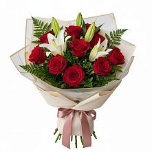 Букет цветов из:  Лилии и Розы в Качуге