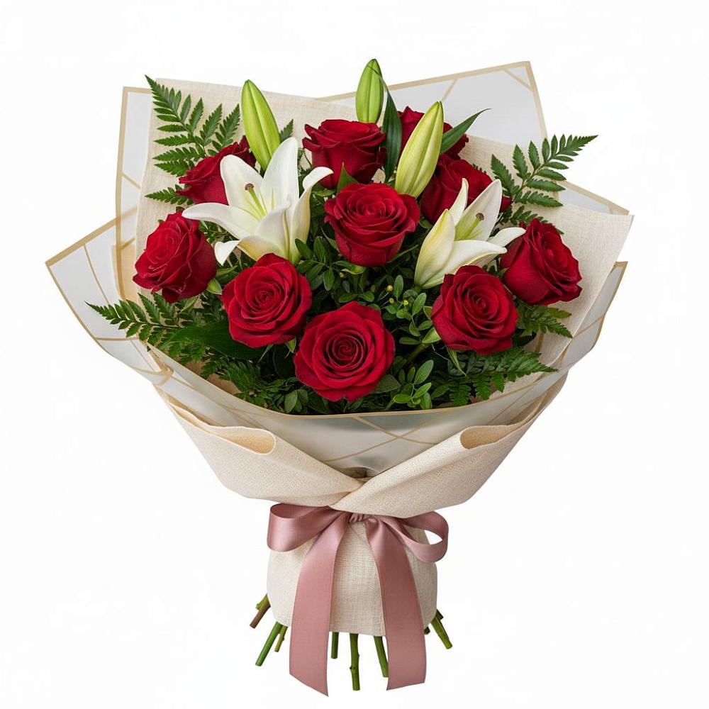 Букет цветов из: Лилии и Розы в Качуге