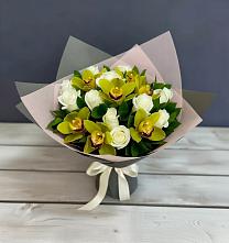 Букет цветов из:  Орхидеи и Розы в Качуге