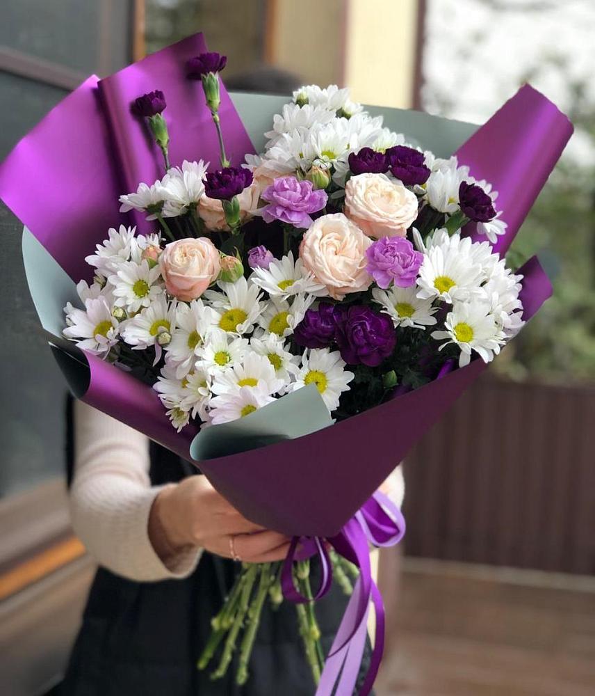 Букет цветов из: Хризантемы, Гвоздики и Розы в Качуге