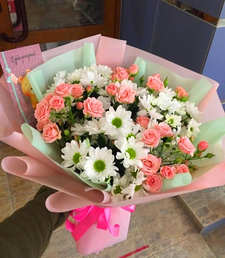 Букет цветов из: Розы и Хризантемы в Качуге