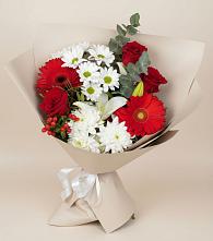 Букет цветов из:  Розы, Хризантемы, Герберы и Лилии в Качуге