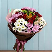 Букет цветов из:  Розы, Хризантемы и Альстромерии в Качуге