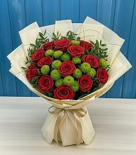 Букет цветов из:  Розы и Хризантемы в Качуге