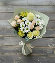 Букет цветов из:  Альстромерии, Розы и Хризантемы в Качуге