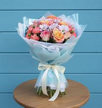 Букет цветов из:  Хризантемы и Розы в Качуге